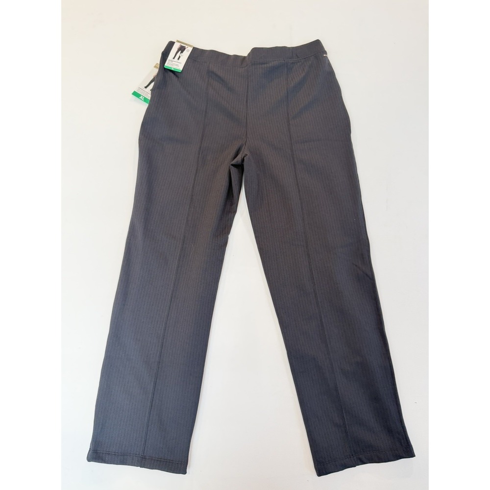 Mondetta Women's Herringbone Straight Leg Pants Black Size XL casual lounge chic